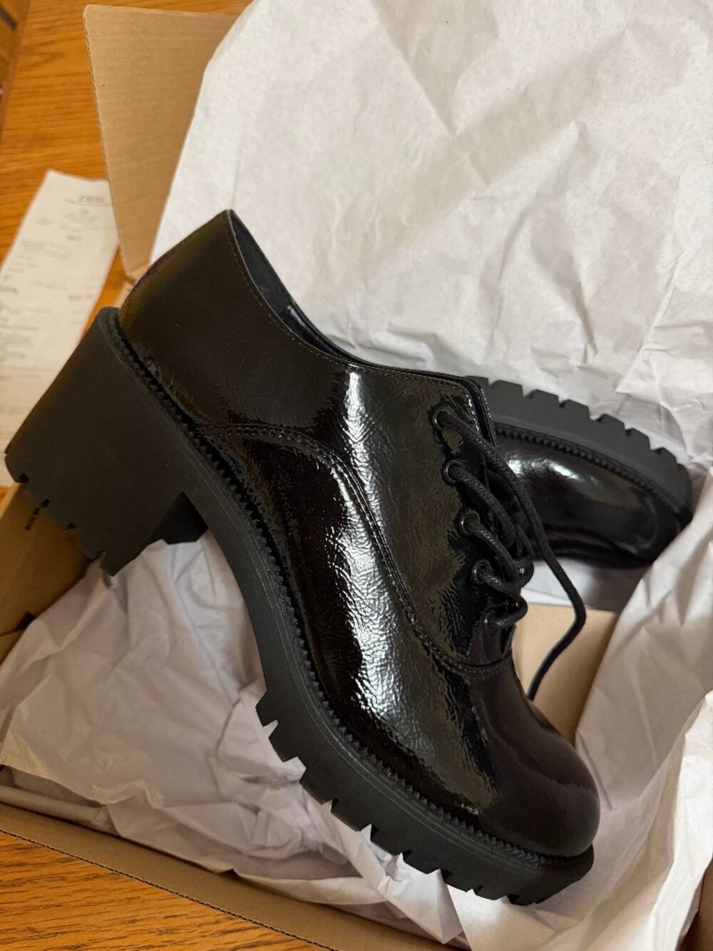 New in Box! Mix No. 6 Seren Women's Patent Lug Sole Oxford Shoes - Size 10